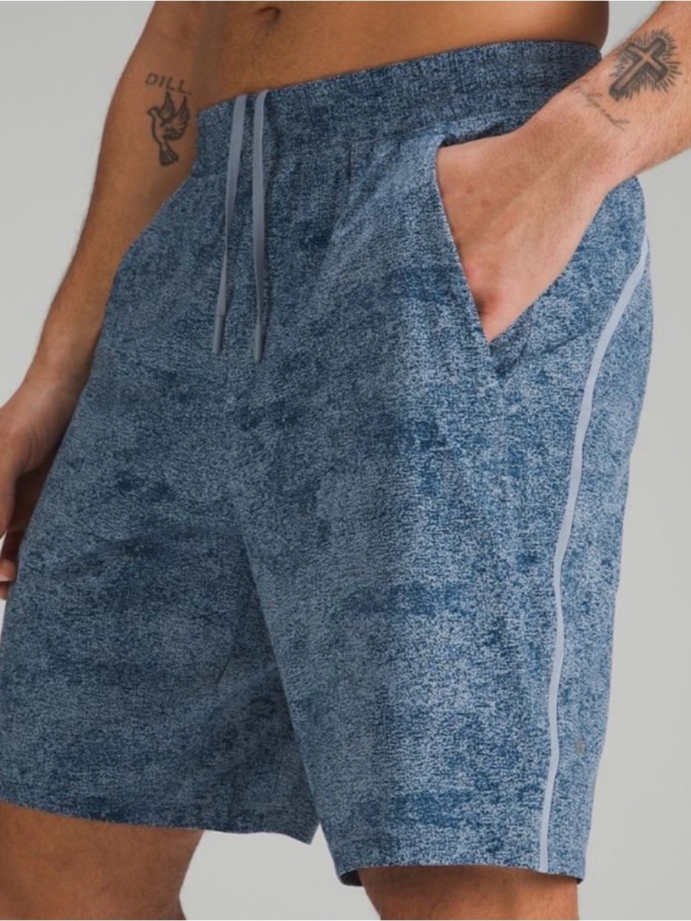Lululemon Athletica Men's Pace Breaker 7” Blue Speckled Heather Navy Multi M